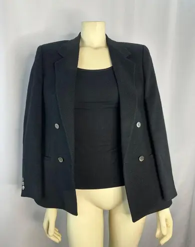 American Vintage Vintage 70's Cashmere Double Breasted Blazer in black made in USA size 6