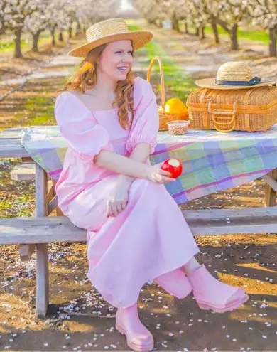 Zanzea Bridgeton Vibes Pale Pink Peasant Maxi Dress