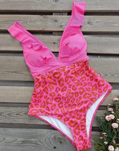 One Piece SPORLIKE Women Swimsuit V-Neck Ruffle Bathing Suit Padded Monokini