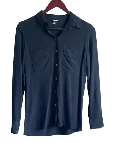 Club Monaco Club Monaco Silk Blend Button Top S Mixed Media Whimsygot Witchy Dark Romantic