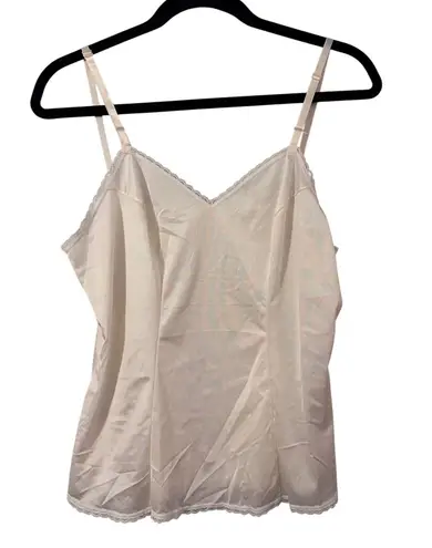 Vanity Fair Style 17 701 White Lace Trimmed Camisole Slip Tank Top 36 42