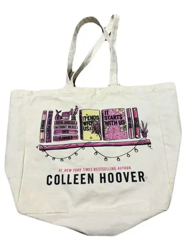 (Colleen Hoover) It Ends With Us Tote Bag: 18” White