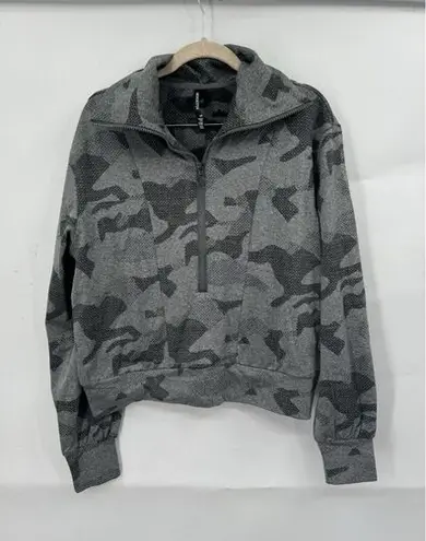Mondetta 1/2 Zip Pullover Women Small Grey Camo Athleisure NEW Athletic Top