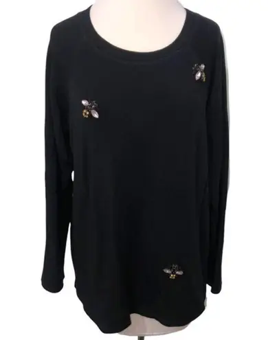 Karen Kane Bee Embellished Sweater Black Medium