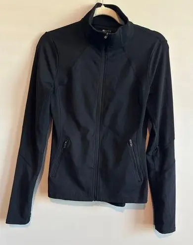 Zella  Zip Up Active Wear Jacket In Black Size Medium