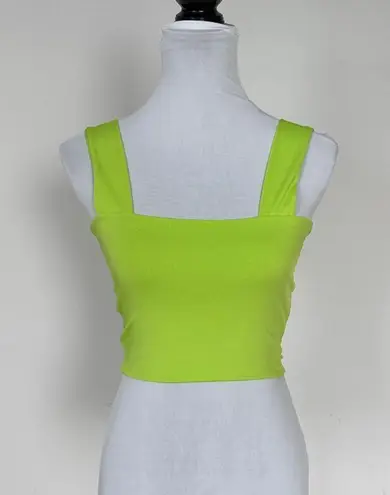 Vibrant Lime Green Women's Tank Top Sz SM Yellow