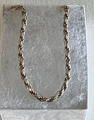 IBB 7” Women’s Vintage Italian Silver 925 Twisted Rope Chain Style Bracelet w Lo