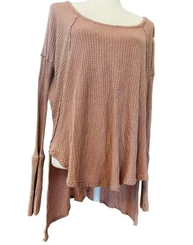 Free People  ventura long sleeve waffle knit boho top size M