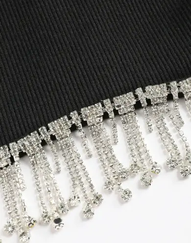 Cider Rhinestone Tassels Crop Top