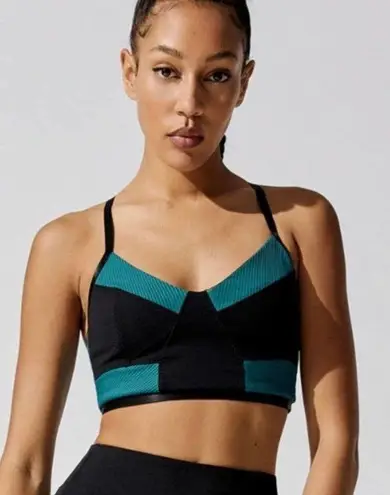 Free People Movement Ticket To Paradise Colorblock Sports Bra Black Blue XS