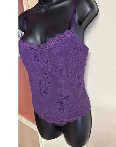 Frederick's of Hollywood M Purple Lace Tank Top Camisole