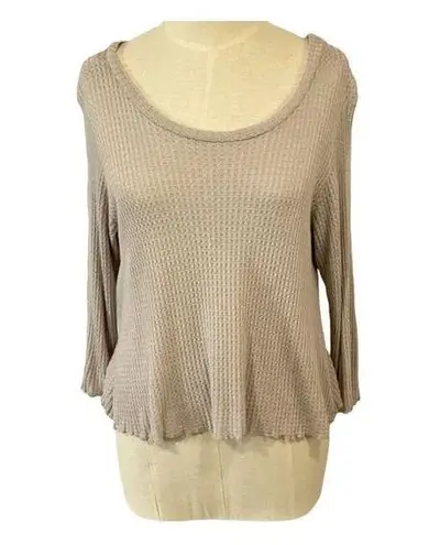 West of Melrose  Gray Open Back Long Sleeve Knit Top