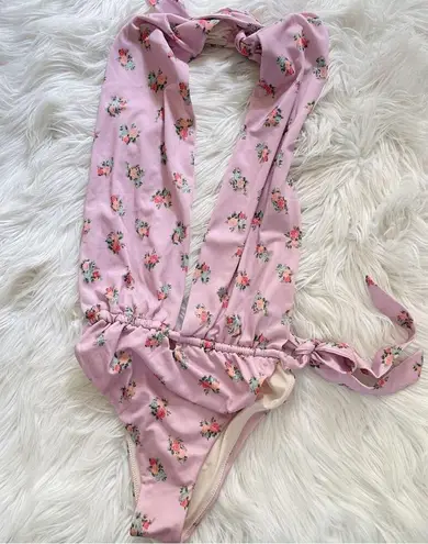 We are HAH Hot as Hell Rio Plunging Brazilian Cheeky Swimsuit Swim Suit L new Purple Size L