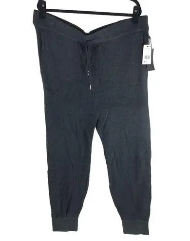 Black Tape Womens Sweater Pants Joggers Ribbed Drawstring Black 2X