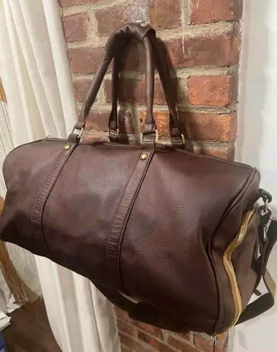 Classic Leather Duffel Weekender bag Brown