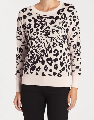 Rebecca Taylor Jacquard Print Pullover Long Sleeve Wool Sweater