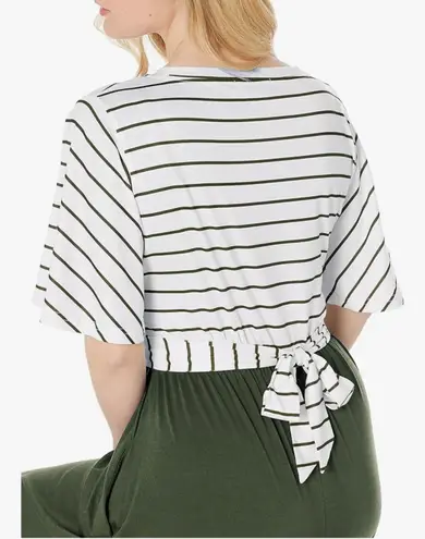 Merokeety Striped Tie Waist Swing dress