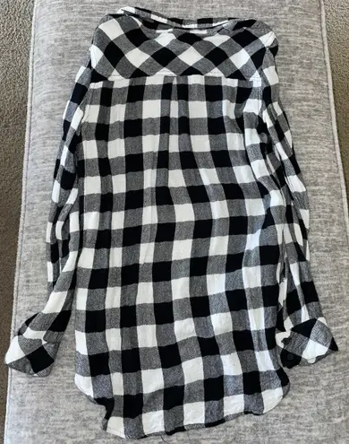 Thread and Supply Black And White Plaid Button Down