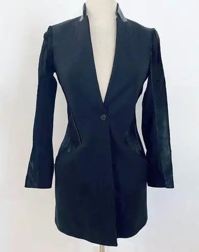 All Saints beautiful tailored wool and pony hair/cowhide leather jacket