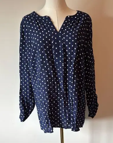 Van Heusen Blue and White Relaxed Blouse
