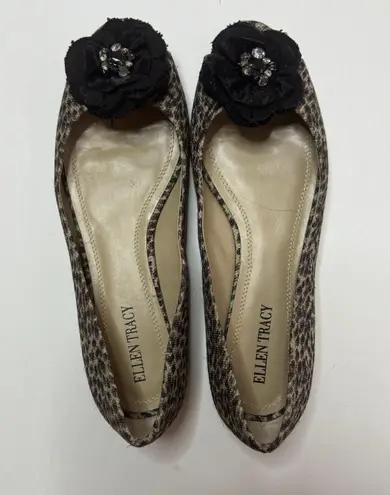 Ellen Tracy 'Falan' Peep Toe Flats Size 8M