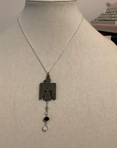 Sterling Silver Vintage Native American Thunderbird Pendant & NEW 925 Chain - Image 3