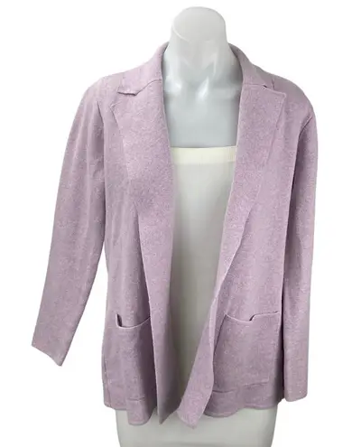 LOFT Women's Purple Long Sleeve Open Front Collared Cardigan Sweater Top Size S