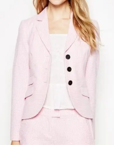 Jack Wills Jack Wills Women’s Pink Searsucker Gingham Blazer Size 8
