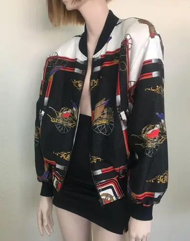 Vintage 80s 90s Scarf Bomber Jacket