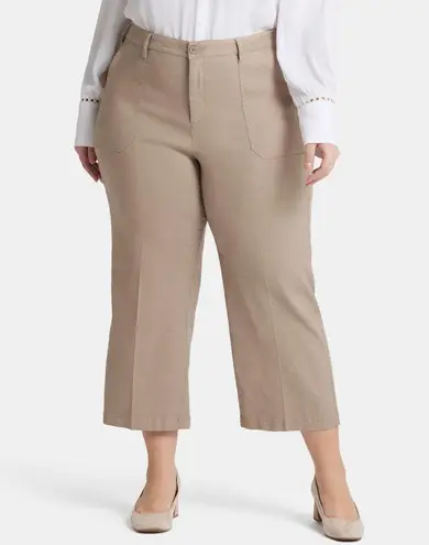 NYDJ High Waisted Wide Leg Cropped Cargo Pant NEW Size 18W Saddlewood