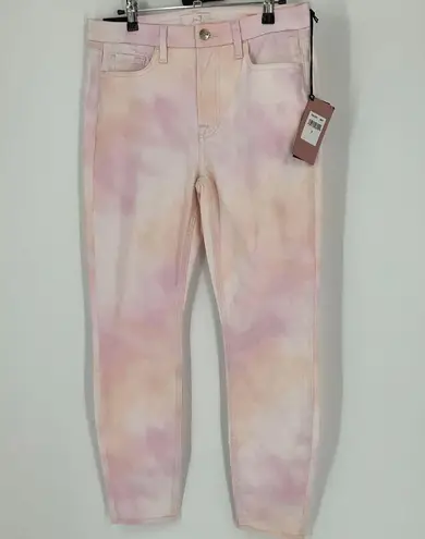 Jen 7 Printed Ankle Skinny Jeans Neiman Marcus pink tie dye NWT Size 8