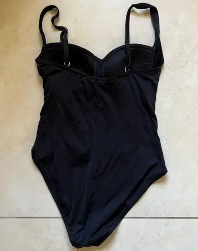 La Blanca Island Goddess Twist Shirred One Piece in Black