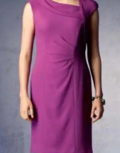 Kay Unger  Purple Ruched Sheath Dress