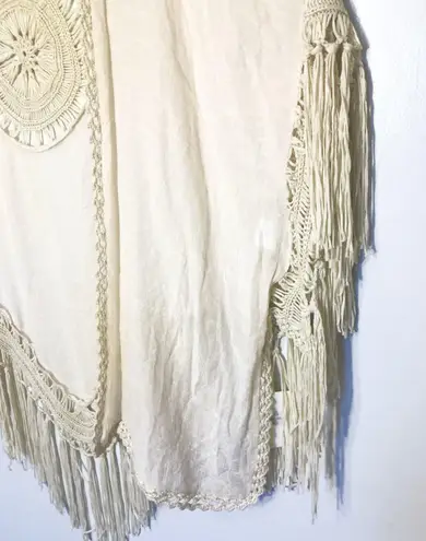 Everleigh NWT Macrame Boho Vest Ivory Sz Small Fringe Hippie Festival