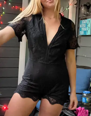 Soho Boho Black lace romper