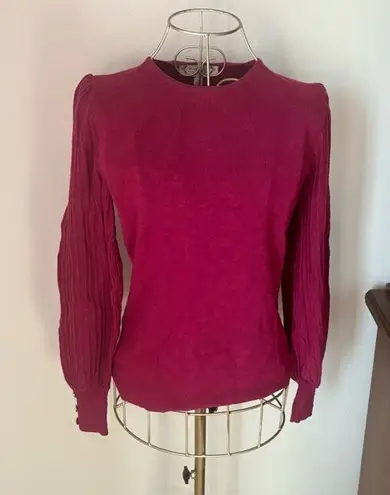 Nanette Lepore Nanette  berry sweater with sleeve detail size small - Image 1