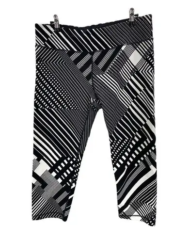 Tommy Hilfiger  Sport Leggings Womens XL Black White Geometric Active Gym