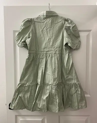 TCEC | NWOT | Puff Shoulder Shirt Dress | L | Sage | CD01967