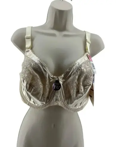 Bali Vintage Bra 3362 Minimizer Shiny Satin Lace Full Coverage 40D Discontinued - Image 1