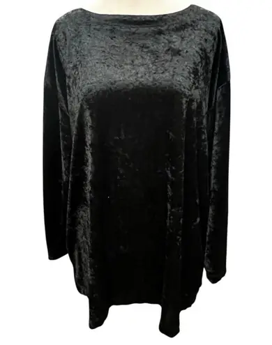 Vintage Fritzi California Velvet Top Large Black Soft Whimsygoth Grunge Made USA