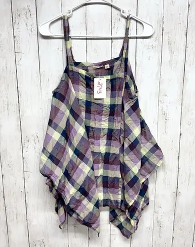 Anthropologie Holding Horses Top Women Size Small Madras Plaid Sleeveless Tank