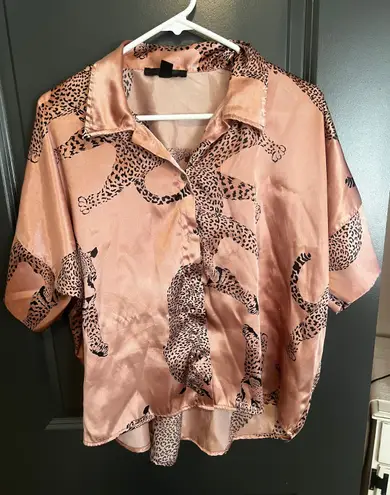 Silk Leopard Pj Set Multi Size M