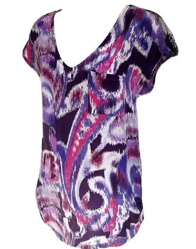 Gibson 🆕 silk watercolor short sleeve blou…