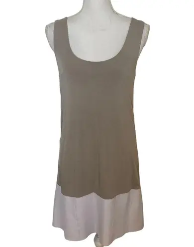 Bailey 44 Dress Genuine Leather Trim Jersey Stretch Knit Tank Dress, Medium