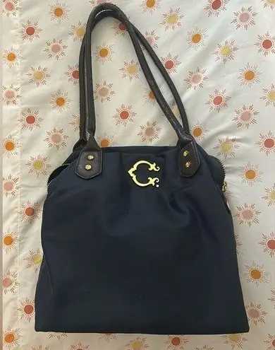 Navy Canvas Shoulder Bag Blue