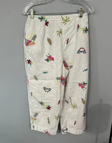 Breckenridge Vintage Beach Summer Linen Blend Cropped Pants Women’s Size Medium