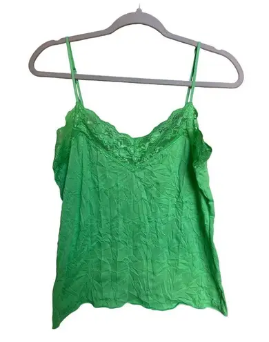 Bongo Y2K  Juniors Neon Green Lace Camisole Tank Top Size Large