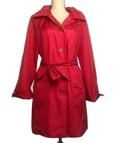 Dennis Basso Dennis By Red Trench Coat Size S