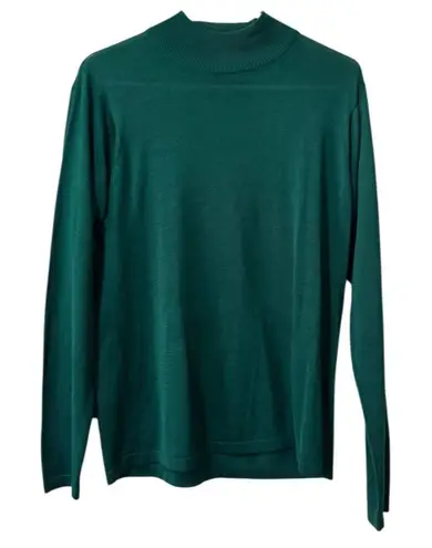 Austin Reed Silk Turtleneck Sweater Women Size Medium Green Long Sleeve City