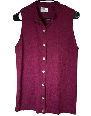 VTG 60s Montgomery Ward Orlon Acrylic Women’s Sleeveless Knit Top Vest Button